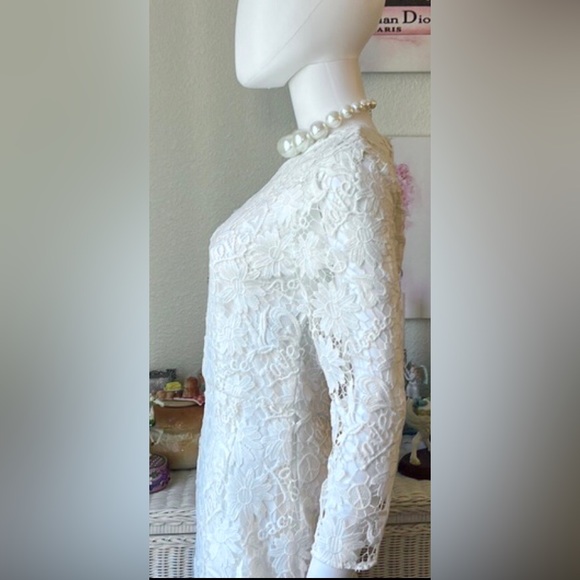 Sandro crochet lace midi dress white color Sandro size 3 = US size 8 NWT - Picture 8 of 14